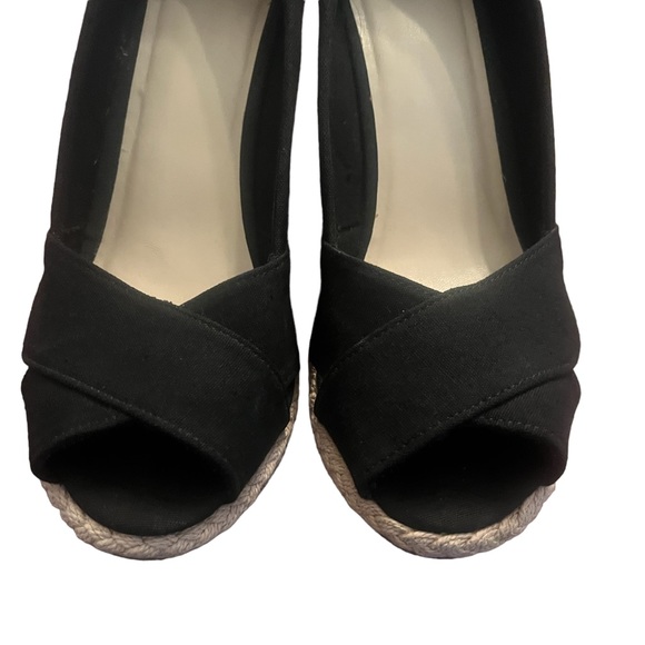 JESSICA ‘Carson’ Peep Toe Wedges size 9 Black - Picture 6 of 8